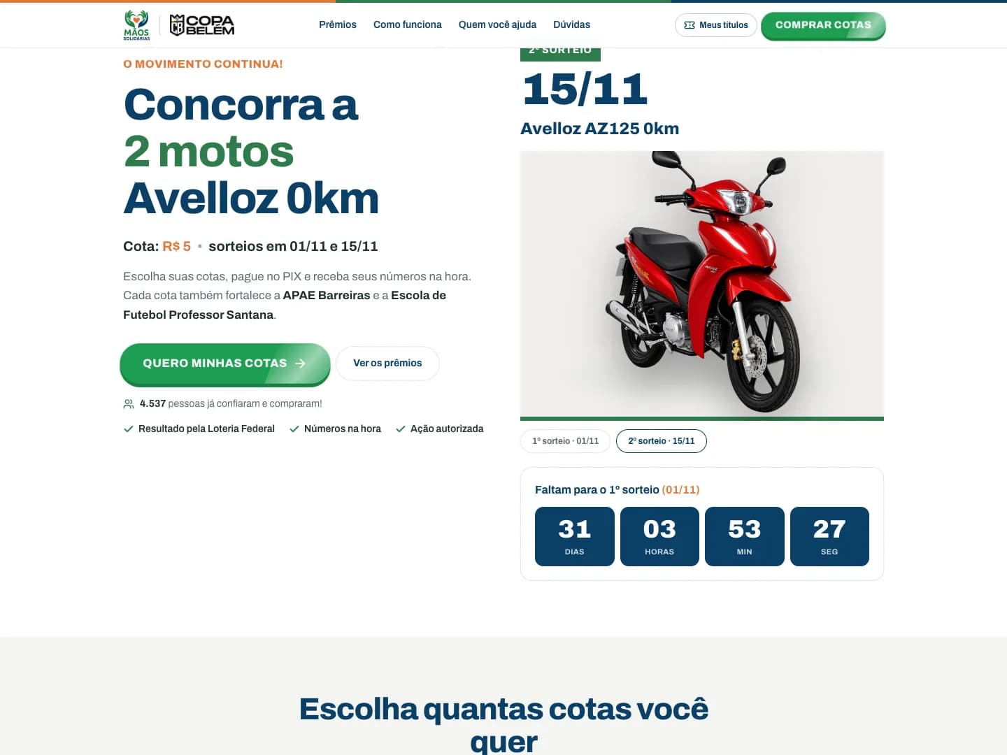 Site da Movimento Mãos Solidárias