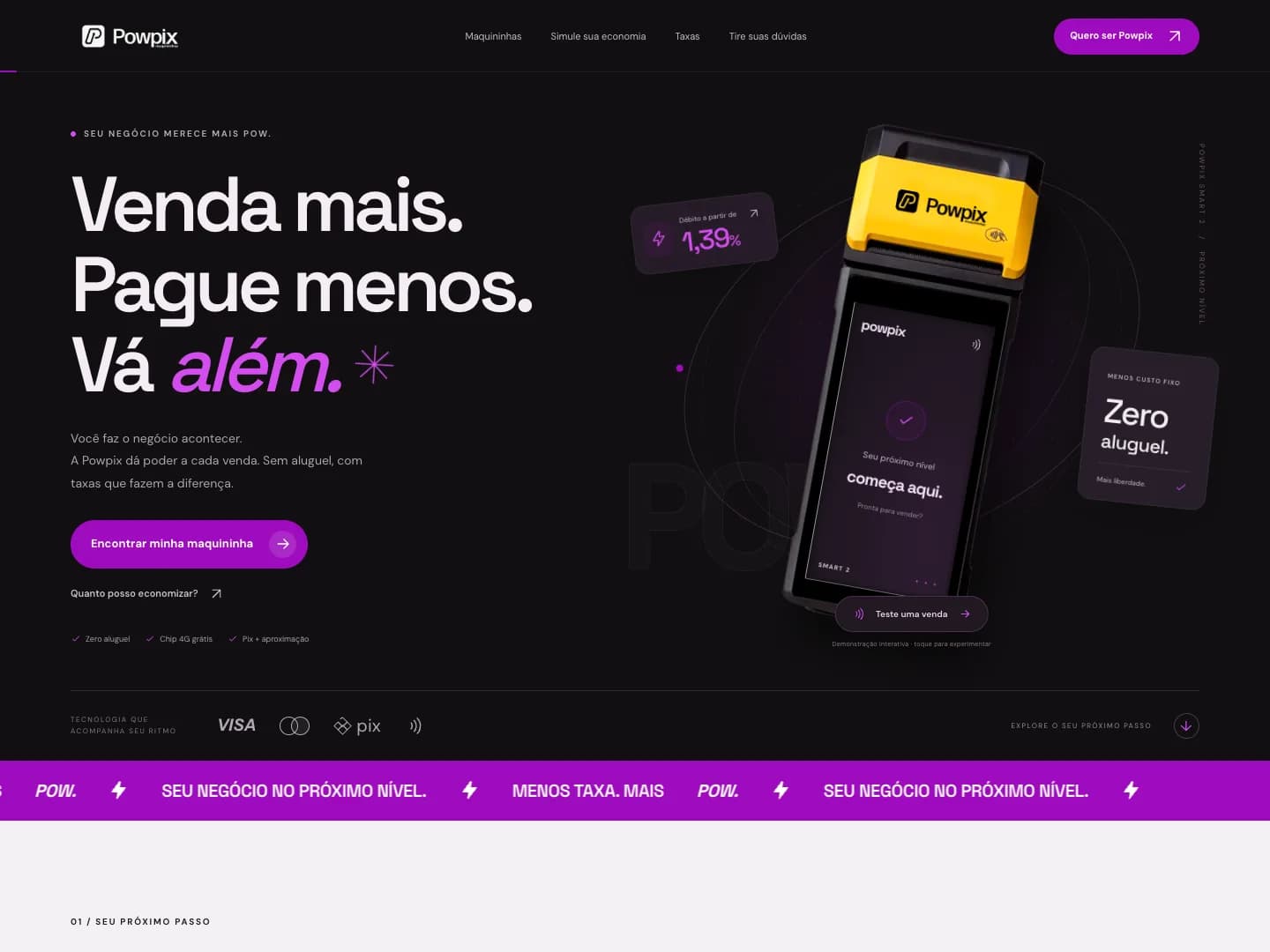 Site da Powpix Maquininhas